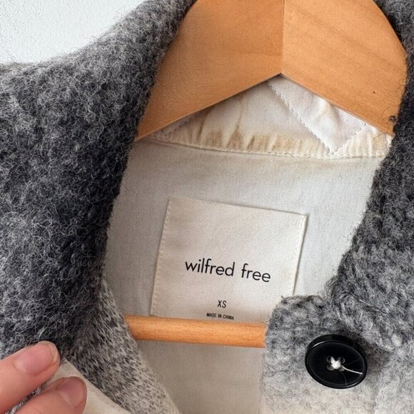 Aritzia Wilfred Free Midi Wool Plaid Ganna Shacket Long Black White Size XS - Picture 7 of 8